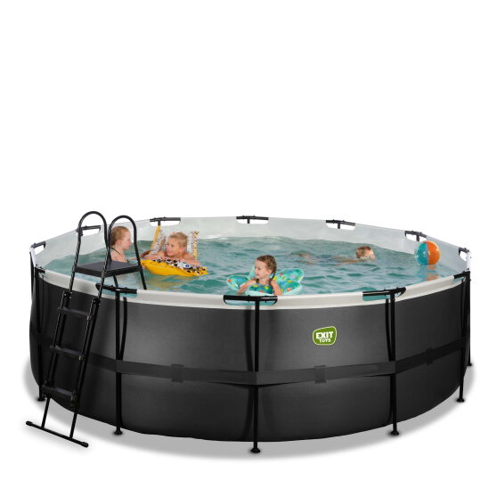 Piscina EXIT Black Leather ø427x122cm con pompa filtro - nero