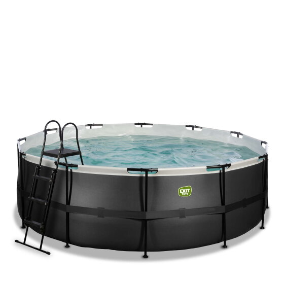 Piscina EXIT Black Leather ø427x122cm con pompa filtro - nero