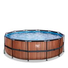 Piscina EXIT Wood &oslash;427x122cm con pompa filtro - marrone