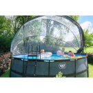 Piscina EXIT Black Leather ø488x122cm con pompa filtro a sabbia e copertura e pompa di calore - nero