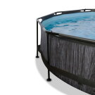 EXIT Black Wood pool ø300x76cm with filter pump and dome - black