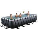 Piscina EXIT Black Leather 540x250x100cm con pompa filtro - nero