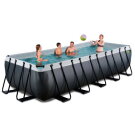 Piscina EXIT Black Leather 540x250x122cm con pompa filtro - nero