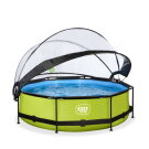 Piscina EXIT Lime &oslash;300x76cm con pompa filtro e copertura - verde