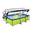 Piscina EXIT Lime 300x200x65cm con pompa filtro e copertura - verde
