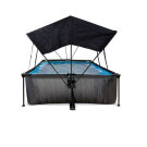 Piscina EXIT Black Wood 300x200x65cm con pompa filtro e pensilina - nero