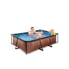 Piscina EXIT Wood 220x150x65cm con pompa filtro - marrone