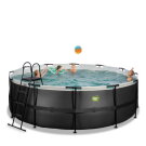 Piscina EXIT Black Leather ø427x122cm con pompa filtro - nero