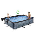 Piscina EXIT Stone 300x200x65cm con pompa filtro e pensilina - grigia
