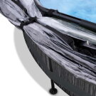 Piscina EXIT Black Wood ø360x76cm con pompa filtro e copertura - nero
