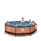 Piscina EXIT Wood ø300x76cm con pompa filtro - marrone
