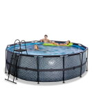EXIT Stone pool ø427x122cm with sand filter pump - grey