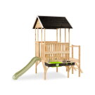 Casetta da gioco in legno per bambini EXIT Panorama 350 con scivolo e cucina giocattolo