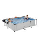 Piscina EXIT Soft Grey 300x200x65cm con pompa filtro e copertura - grigio