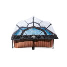 Piscina EXIT Wood 300x200x65cm con pompa filtro e copertura - marrone