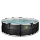 Piscina EXIT Black Leather ø450x122cm con pompa filtro a sabbia - nero