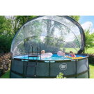 EXIT Black Leather pool ø488x122cm with sand filter pump and dome and accessory set - black