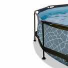 Piscina EXIT Stone &oslash;244x76cm con pompa filtro - grigia