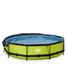 Piscina EXIT Lime &oslash;360x76cm con pompa filtro e pensilina - verde