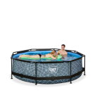 Piscina EXIT Stone &oslash;300x76cm con pompa filtro - grigia