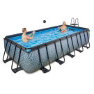 Piscina EXIT Stone 540x250x122cm con pompa filtro a sabbia - grigia