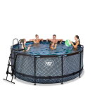 Piscina EXIT Stone ø360x122cm con pompa filtro a sabbia - grigia
