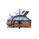 Piscina EXIT Wood 300x200x65cm con pompa filtro e copertura - marrone