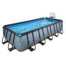 Piscina EXIT Stone 540x250x122cm con pompa filtro a sabbia - grigia