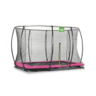 Trampolino elastico interrato EXIT Silhouette 244x366cm con rete di sicurezza - rosa