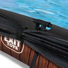 Piscina EXIT Wood 300x200x65cm con pompa filtro e pensilina - marrone