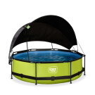 Piscina EXIT Lime &oslash;300x76cm con pompa filtro e pensilina - verde