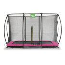 Trampolino elastico interrato EXIT Silhouette 244x366cm con rete di sicurezza - rosa