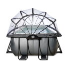 EXIT Black Leather pool 540x250x100cm with sand filter pump and dome - black