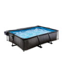 Piscina EXIT Black Wood 300x200x65cm con pompa filtro e copertura - nero