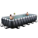 Piscina EXIT Black Leather 540x250x100cm con pompa filtro - nero