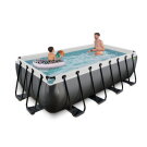 EXIT Black Leather pool 400x200x100cm with filter pump - black