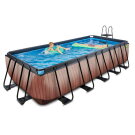 Piscina EXIT Wood 540x250x122cm con pompa filtro a sabbia - marrone