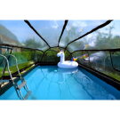 Piscina EXIT Wood 540x250x100cm con pompa filtro a sabbia e copertura e pompa di calore - marrone