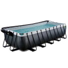 Piscina EXIT Black Leather 540x250x122cm con pompa filtro a sabbia e copertura e set accessori - nero