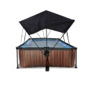 Piscina EXIT Wood 300x200x65cm con pompa filtro e pensilina - marrone