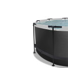 Piscina EXIT Black Leather ø360x122cm con pompa filtro a sabbia e copertura - nero