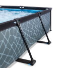 Piscina EXIT Stone 220x150x65cm con pompa filtro e copertura - grigio