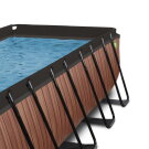 Piscina EXIT Wood 540x250x100cm con pompa filtro a sabbia e copertura e pompa di calore - marrone