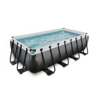 EXIT Black Leather pool 400x200x100cm with filter pump - black
