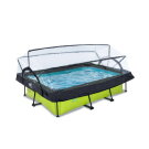 Piscina EXIT Lime 220x150x65cm con pompa filtro e copertura - verde