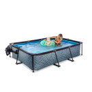 Piscina EXIT Stone 300x200x65cm con pompa filtro e copertura - grigio