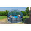 Piscina EXIT Black Leather ø450x122cm con pompa filtro a sabbia e copertura e pompa di calore - nero