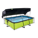 Piscina EXIT Lime 300x200x65cm con pompa filtro e pensilina - verde