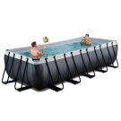 Piscina EXIT Black Leather 540x250x122cm con pompa filtro - nero