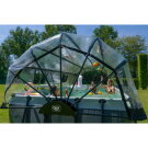 EXIT Black Leather pool 540x250x122cm with sand filter pump and dome - black